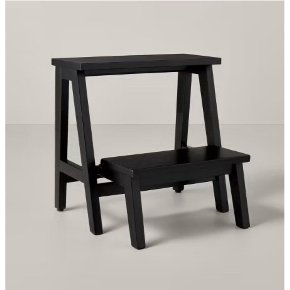 Hearth & Hand Magnolia 18” Wood Kitchen Step Stool Black Farmhouse